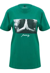 MisterTee Kurzarmshirt Ladies Pray Tee Grün/Dunkelgrün