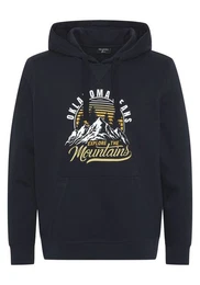 Kapuzensweatshirt mit Label- und Mountain-Print