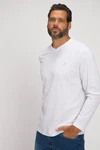 JP1880 Langarmshirt Basic V-Ausschnitt Grau/Weiß/Creme