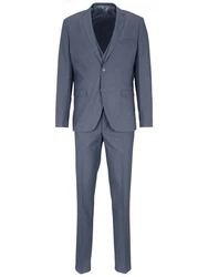 SteffenKlein Anzug Slim-Fit Blau/Grau/Dunkelblau