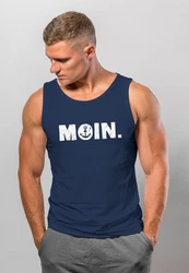 Neverless Tanktop Herren Moin Dialekt Norden Hamburg Anker Print Dunkelblau/Hellblau/Blau