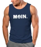 Neverless Tanktop Herren Moin Dialekt Norden Hamburg Anker Print Dunkelblau/Hellblau/Blau