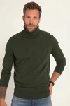 JP1880 Rundhalspullover Rollkragenpullover Dunkelgrün/Grün/Khaki
