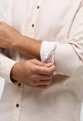 Eterna Langarmhemd MODERN FIT Beige/Rosa/Weiß