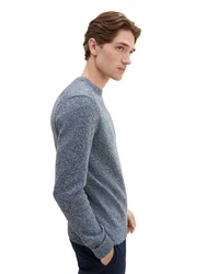 TOM TAILOR Rundhalspullover Grau/Dunkelblau