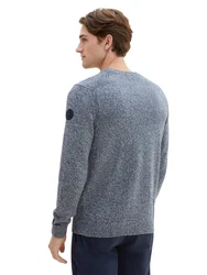 TOM TAILOR Rundhalspullover Grau/Dunkelblau
