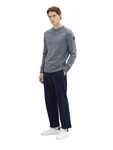 TOM TAILOR Rundhalspullover Grau/Dunkelblau