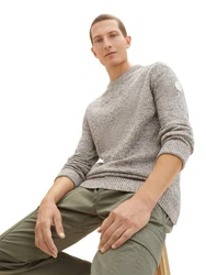 TOM TAILOR Rundhalspullover Khaki