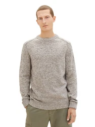 TOM TAILOR Rundhalspullover Khaki