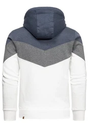 Amaci&Sons Kapuzenpullover ARDMORE Sweatjacke Grau/Creme/Orange/Rot/Weiß