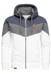 Amaci&Sons Kapuzenpullover ARDMORE Sweatjacke Grau/Creme/Orange/Rot/Weiß