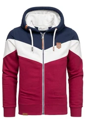 Amaci&Sons Kapuzenpullover ARDMORE Sweatjacke Bordeaux/Dunkelrot/Rot