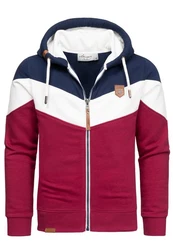 Amaci&Sons Kapuzenpullover ARDMORE Sweatjacke Bordeaux/Dunkelrot/Rot