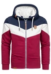 Amaci&Sons Kapuzenpullover ARDMORE Sweatjacke Bordeaux/Dunkelrot/Rot