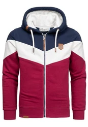 Amaci&Sons Kapuzenpullover ARDMORE Sweatjacke Bordeaux/Dunkelrot/Rot
