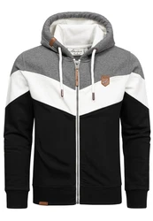 Amaci&Sons Kapuzenpullover ARDMORE Sweatjacke Schwarz/Orange/Creme/Weiß/Grau