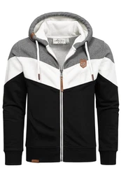 Amaci&Sons Kapuzenpullover ARDMORE Sweatjacke Schwarz/Orange/Creme/Weiß/Grau