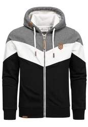 Amaci&Sons Kapuzenpullover ARDMORE Sweatjacke Schwarz/Orange/Creme/Weiß/Grau