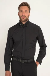 JP1880 Businesshemd Smoking Schwarz/Rot/Dunkelrot