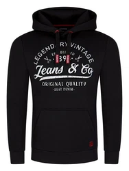 riverso Herren Kapuzenpullover RIVArmin Hoodie Sweatshirt Schwarz