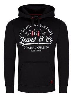 riverso Herren Kapuzenpullover RIVArmin Hoodie Sweatshirt Schwarz