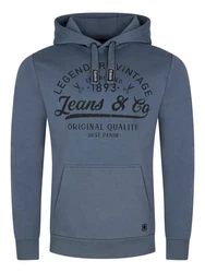 riverso Herren Kapuzenpullover RIVArmin Hoodie Sweatshirt Blau/Grau/Dunkelblau