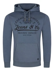 riverso Herren Kapuzenpullover RIVArmin Hoodie Sweatshirt Blau/Grau/Dunkelblau