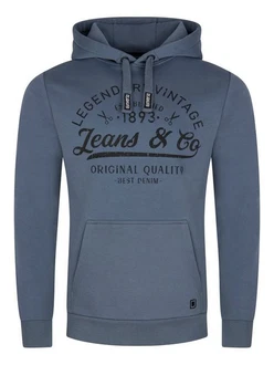 riverso Herren Kapuzenpullover RIVArmin Hoodie Sweatshirt Blau/Grau/Dunkelblau