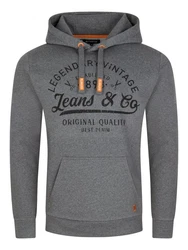 riverso Herren Kapuzenpullover RIVArmin Hoodie Sweatshirt Grey Melange