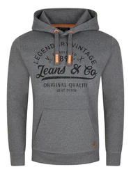 riverso Herren Kapuzenpullover RIVArmin Hoodie Sweatshirt Grey Melange