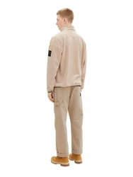 TOM TAILOR Denim Strickpullover FLEECE SWEAT Beige/Khaki/Braun