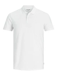 Poloshirt Einfarbiges Polo Hemd Pique T-Shirt mit Kragen JJEBASIC (1-tlg) 6511 in Wei