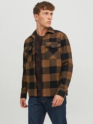Jack & Jones Karohemd JPRROY CHECK OVERSHIRT L/S SN Braun