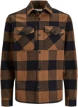 Jack & Jones Karohemd JPRROY CHECK OVERSHIRT L/S SN Braun