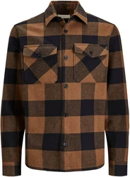 Jack & Jones Karohemd JPRROY CHECK OVERSHIRT L/S SN Braun