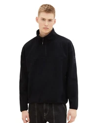 TOM TAILOR Denim Strickpullover FLEECE SWEAT Schwarz/Lila/Rot