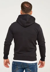 Jack & Jones Hoodie JJHILL SWEAT HOOD Schwarz/Grau