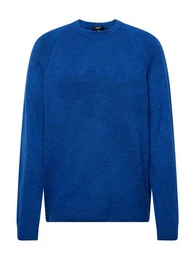 Strickpullover Weicher Strickpullover Stretch Rundhals Sweater Einfarbig 6458 in Blau