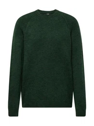 Strickpullover Weicher Strickpullover Stretch Rundhals Sweater Einfarbig 6458 in Grn