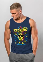 Neverless Tanktop Herren Techno Tanzen Lustig Ananas Rave Party Printshirt Dunkelblau/Blau/Orange/Lila