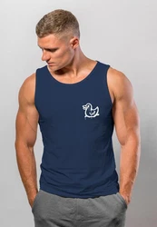 Neverless Herren Tank-Top Aufdruck Drippy Duck Ente Graffiti Style Dunkelblau/Blau