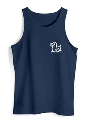 Neverless Herren Tank-Top Aufdruck Drippy Duck Ente Graffiti Style Dunkelblau/Blau