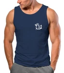 Neverless Herren Tank-Top Aufdruck Drippy Duck Ente Graffiti Style Dunkelblau/Blau