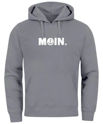 Neverless Hoodie Herren Moin Dialekt Norden Hamburg Anker Print Hellblau/Beige/Grau/Dunkelgrau/Dunkelblau/Blau