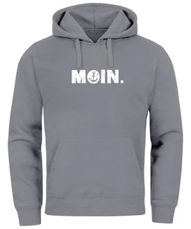 Neverless Hoodie Herren Moin Dialekt Norden Hamburg Anker Print