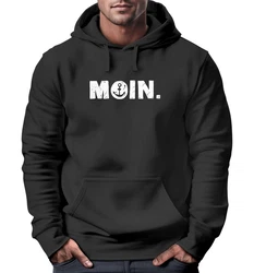 Neverless Hoodie Herren Moin Dialekt Norden Hamburg Anker Print Hellblau/Schwarz/Beige