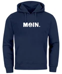 Neverless Hoodie Herren Moin Dialekt Norden Hamburg Anker Print Hellblau/Dunkelblau/Blau