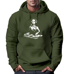 Neverless Hoodie Herren Mona Lisa Techno Festival DJ Electronic Music Rave Dunkelgrün