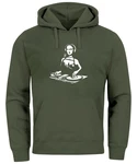 Neverless Hoodie Herren Mona Lisa Techno Festival DJ Electronic Music Rave Dunkelgrün