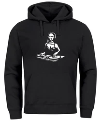 Neverless Hoodie Herren Mona Lisa Techno Festival DJ Electronic Music Rave Schwarz